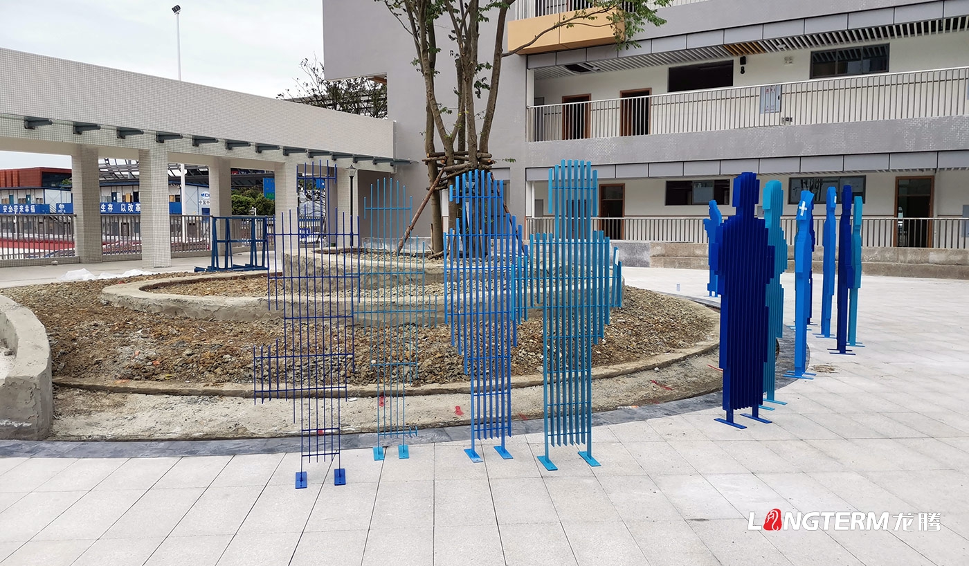 树德中学沙河源校区雕塑设计与制作_学校抽象化人物雕塑设计